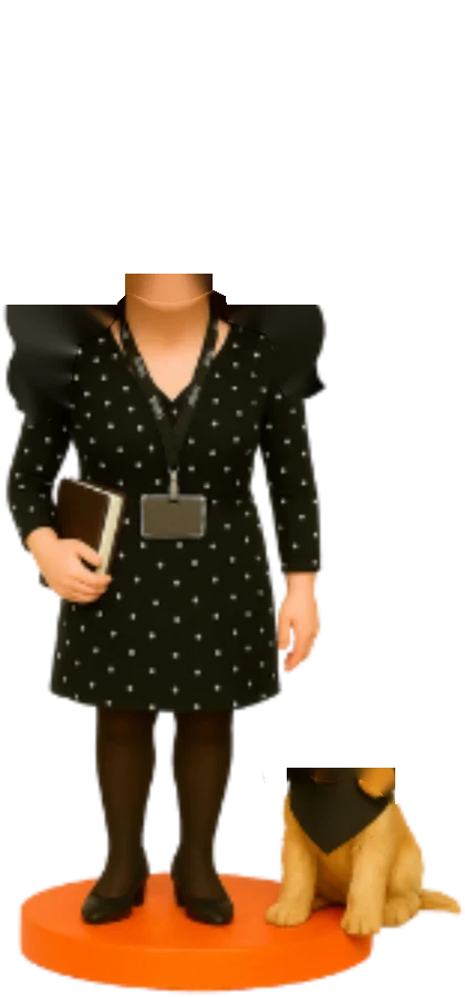 Bobble-head figure of Gemma Crittenden, Operation Manager at Phoenix Plumbing & Heating