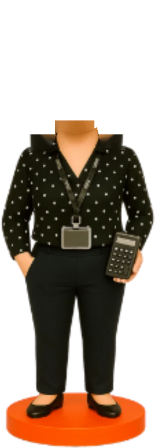 Bobble-head figure of Holly Fincham, Finance Manager at Phoenix Plumbing & Heating