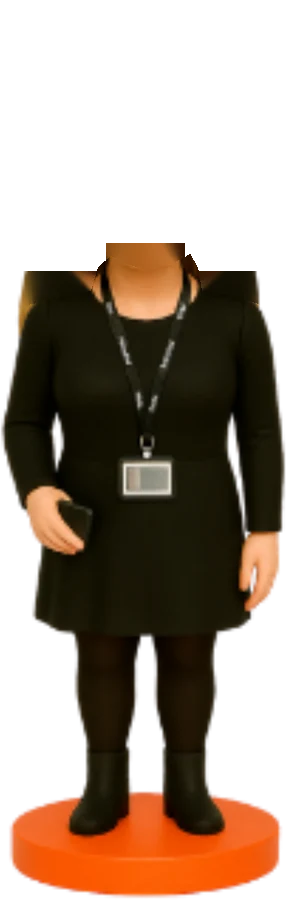Bobble-head figure of Jaime Vardy, Office Manager at Phoenix Plumbing & Heating
